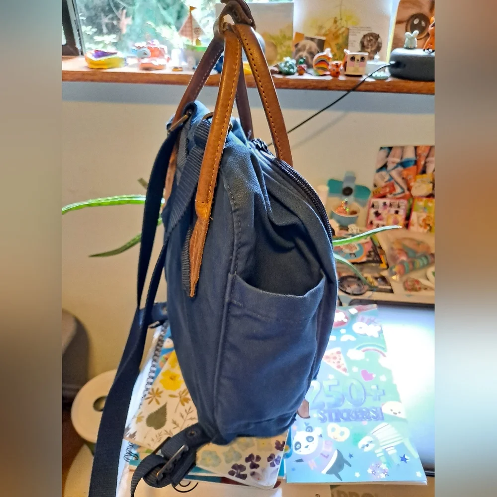 Fjallraven Navy Blue Mini Kaken Backpack - Picture 3 of 11